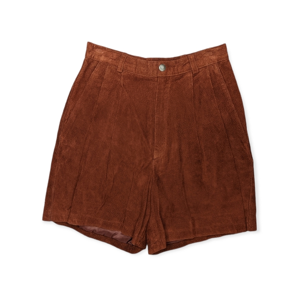 Vintage Cayenne Brown Suede Leather High Rise Shorts Size 4
